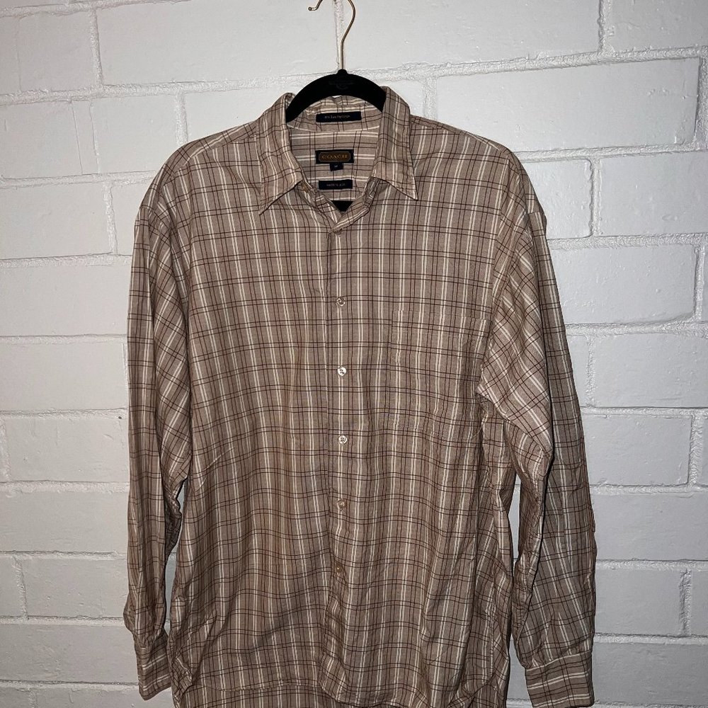Coach Mens Button Down Medium Checkered - image 1